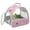 Pink, variant on Halinfer Bird Travel Cage, Breathable Mesh Portable Small Bird Carrier for Parakeet Parrot Cockatiel with Standing Perch, Side Access Window Collapsible