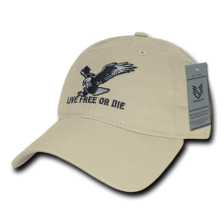 Rapid Dominance Live Free or Die American Eagle Baseball Dad Caps Hats Washed Cotton Polo