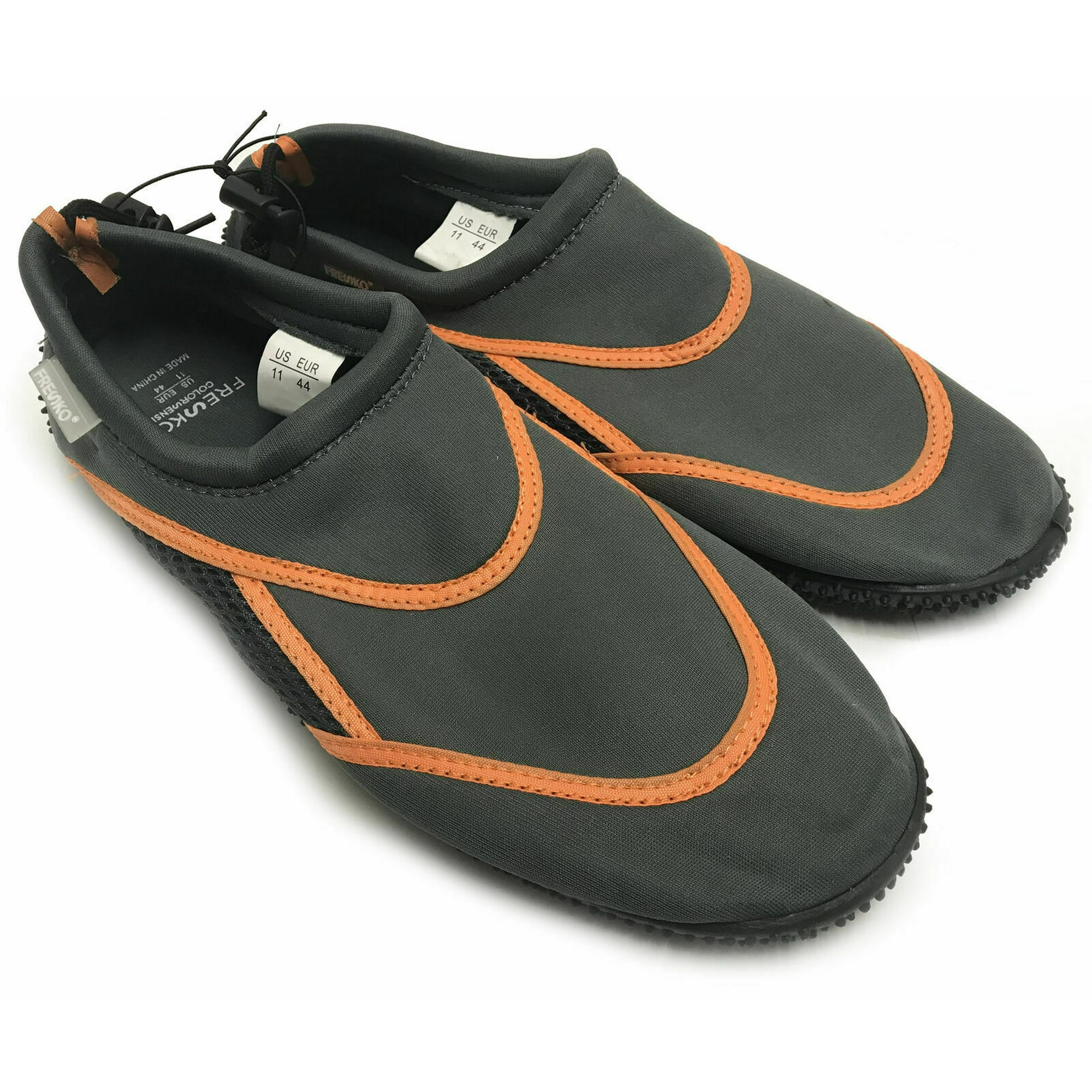 Fresko Men s Slip On Comfort Water Shoes Gray And Orange 11 Medium Us Orange Us 11