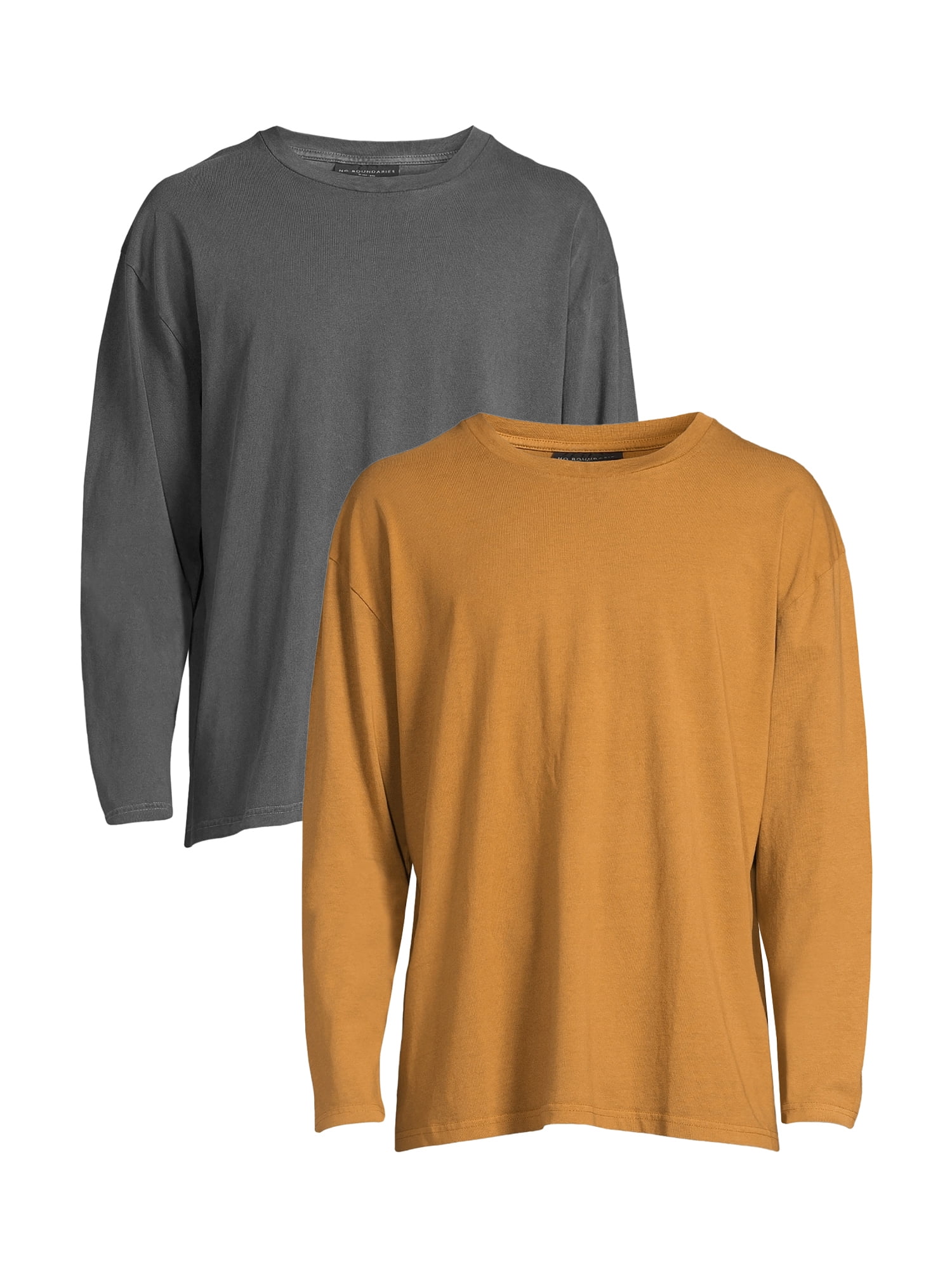 No Boundaries Men's and Big Men's Long Sleeve Oversized TShirts, 2