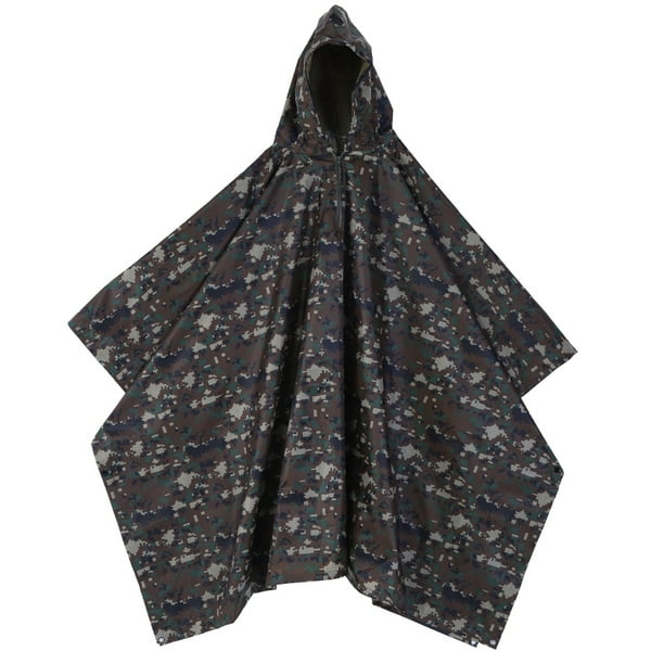 Poncho militar impermeable del ejército con capucha Ripstop para la lluvia Camping senderismo al aire libre