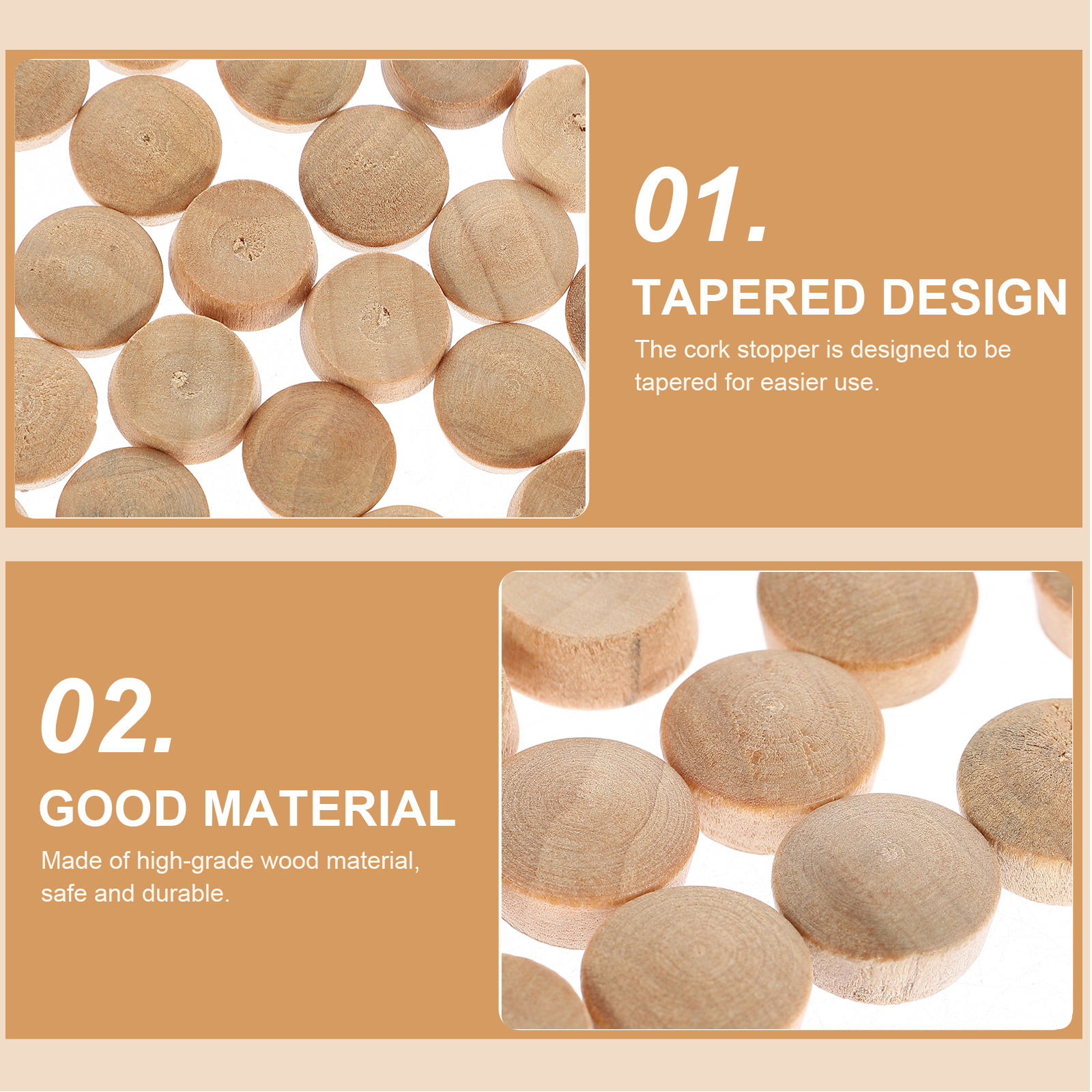 25 Pcs Wood Button Plug Wooden Furniture Plugs For Stair