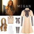 thumbnail image 1 of Película de suspense M3gan Disfraz de cosplay Conjunto completo Ai Doll Robots Vestido Pajarita Pantimedias Mangas de mano Peluca Fiesta Juego de rol Traje para mujeres y niñas, 1 of 3