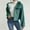 Dark Green, variant on Women's Cropped Faux Fur Jacket with Hidden Pockets and Buttons Plush Shawl Collar Cardigan Fall Winter Coat Light Purple S