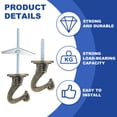 thumbnail image 3 of Uxcell Swag Hooks Heavy Duty Ceiling Hooks with Hardware Installation for Plants and Chandeliers Bronze, 3 of 7