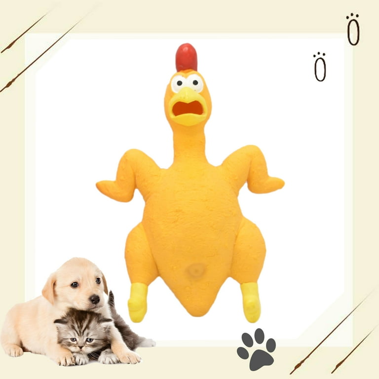 Rubber chicken and dog toy squeaks latex screaming chicken and dog toy makes noise fun squeak interactive puppy toy for boredom dog scratching toy with squeak for small to medium large breeds