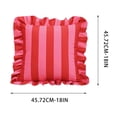 thumbnail image 3 of Striped Velvet Ruffled Throw Pillow with Insert for Sofa Couch Bed – Soft Decorative Accent Pillow for Living Room and Bedroom, 3 of 6