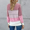 thumbnail image 4 of Vedolay Cute Sweaters Women's 2023 Fashion V Neck Collared Sweaters Casual Loose Lantern Long Sleeve Tops,Hot Pink XL, 4 of 4