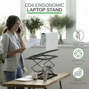 Adjustable Standing Desk Converter for Laptops – Portable Height Adjustable Laptop Stand with Mouse Pad, 2.6–18.6 Ergonomic Sit to Stand Desk Riser