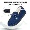 thumbnail image 3 of Mishansha Women Men Memory Foam Moccasin Slippers Blue, 3 of 7
