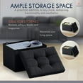 thumbnail image 7 of Ornavo Home 1 Pack Small Storage Ottoman Foldable Collapsible Rectangle Linen Ottoman Foot Rest Stool Seat, for Living Room, Bedroom, Home Office, Dorm - 12 x 16 x 12, Linen Black, 7 of 7