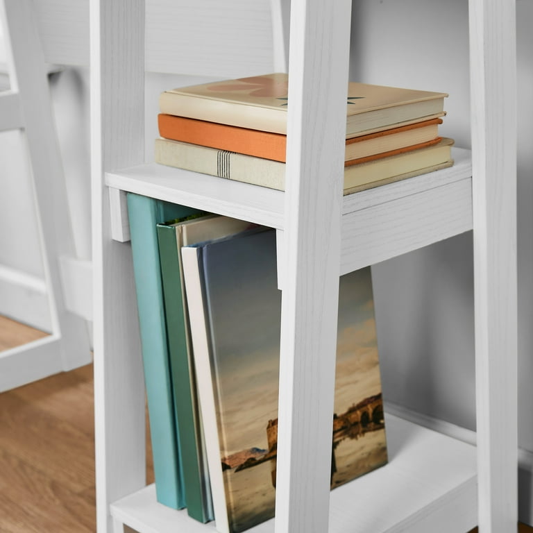 Mainstays Quick Assembly Desk with 2 Open Shelves, White photo 4