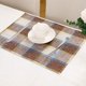 thumbnail image 1 of Zhuge Manteles individuales de algodón resistentes al calor, manteles antideslizantes y lavables, accesorios de decoración de cocina (juego de 4, tamaño 17,71 x 12,6 pulgadas, café), 1 of 5