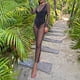 thumbnail image 5 of Vestido De Malla Sexy Bikini de diamantes de imitación traje de baño de manga larga para mujer traje de playa (negro S) Kuymtek para Mujer Negro T S, 5 of 9