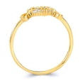 thumbnail image 2 of Wellingsale Ladies Solid 14k Yellow Gold Polished CZ Cubic Zirconia Heart Right Hand Fashion Ring - Size 4, 2 of 5