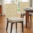 thumbnail image 4 of Summer Fruit Chair Covers Set of 6 Lemon Watercolor Flower Leaf Vintage Linen Chair Back Covers Stretch Removable Washable Slipcovers Protector for Dining Room Kitchen Party Decor, 4 of 9