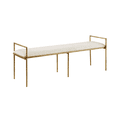 thumbnail image 2 of Furniture of America Zayen Modern Stainless Steel Upholstered Bench, Gold, 2 of 13
