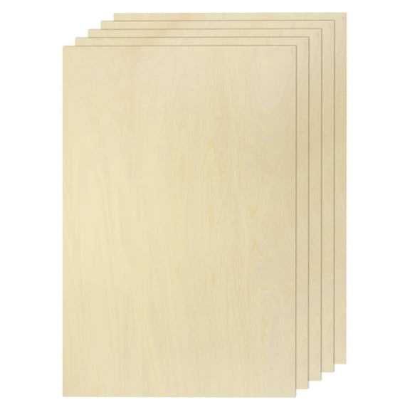 Uxcell 5pcs Basswood Sheet 12" x 18" x 1/8" Unfinished Wood Plywood Boards for Painting Crafts, Laser, Cutting, Engraving