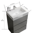 thumbnail image 5 of CITTANEO 24 Inch Bathroom Vanity with Sink, Modern Bathroom Cabinet with 3 Drawers, Gray, 5 of 6