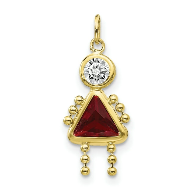 Collier Pendentif Pierre de Naissance Fille en Or Jaune 10k Janvier