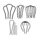 thumbnail image 1 of 7 piezas de peine para el cabello, accesorios de peluquería, alfileres de peinado de salón, moño desordenado para regalos, eventos, vacaciones, niñas, 1 of 8