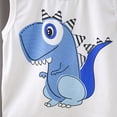 thumbnail image 6 of Mercatoo Boy 4 Month Clothes 𝐍ewborn Boys Summer Sleeveless Dinosaur Print Tops Stripe Shorts 2PCS Clothes Set Baby Boy Stuff, 6 of 8