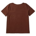 thumbnail image 5 of Aunavey Women's Cotton Linen T-Shirts Short Sleeve Tunic Tops Casual Loose Blouse, 5 of 7