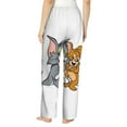 thumbnail image 3 of Tom And Jerry Women's Pajama Pants, All Over Print Causal Drawstring Lounge Pant, Comfy Loose Wide Leg Pajamas Bottoms Trousers with Pockets, 3 of 8