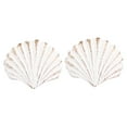 thumbnail image 3 of QIFULL 2PCS White Seashell Cabinet Handles Iron Mediterranean Style Knobs Home Decoration, 3 of 7