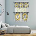 thumbnail image 6 of Country Kitchen Curtains Valances and Tiers Set of 3 Bless This Home Yellow Lemon Black White Plaid Tier Curtains and Valance with Rod Pocket for Small Windows, 27.5"x24", 6 of 9