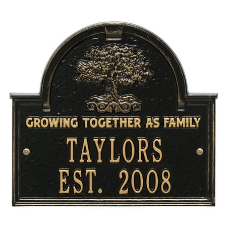 Aluminum Anniversary Gifts Personalized Whitehall Products Family Tree Anniversary/Wedding Plaque in Black/Gold ()