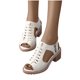 thumbnail image 4 of Amzcrzy Zapatos de mujer,Zapatos de mujer,Zapatillas de mujer, Sandalias de playa con punta abierta, informales, de tacón medio y huecos para mujer Sandalias Mujer Zapatillas De Casa, 4 of 4