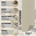 thumbnail image 2 of Ottomanson 3x11 Non-Slip Shag Runner Rug Plush Carpet for Bedrooms & Hallways, 3' x 11', Cream, 2 of 8