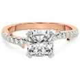 thumbnail image 3 of Cushion Shape 3 Carat IGI Certified Lab Grown Diamond Ring | 14K Rose Gold | Phoebe Twigs Diamond Ring | FG-VS1-VS2 Quality Friendly Diamonds, 3 of 5