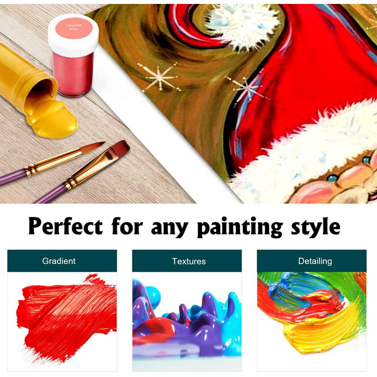 31 PCS Art Painting Starter Kit for Kids w/ Acrylic Paints, Wood Easels,  Canvas
