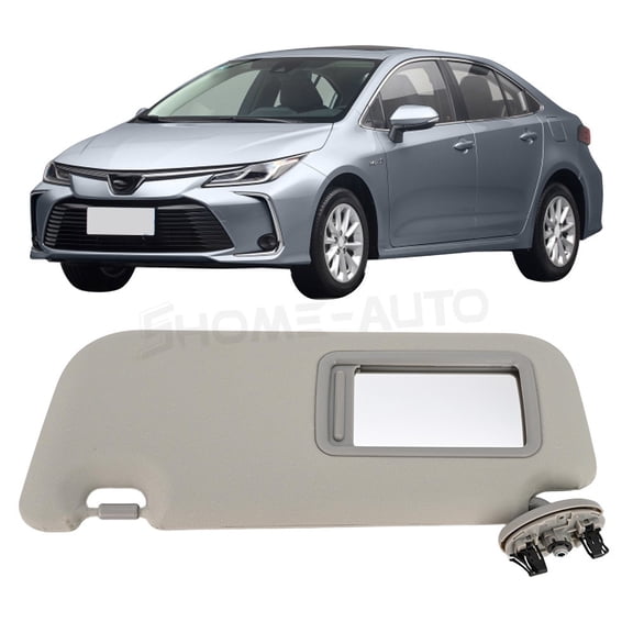 For Toyota Corolla 2009-2013 Gray Leather Sun Visor with Mirror Left Driver Side