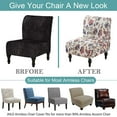 thumbnail image 7 of LKJYER Stretch Armless Accent Chair Covers, Spandex Armless Accent Chair Slipcovers Printed Soft Armless Chair Slipcovers with Elastic Bottom Non Slip Armchair Covers for Living Room, 7 of 7