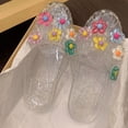 thumbnail image 6 of longantii Jelly Shoes for Women Floral Mules Clogs Clear Sparkly Slip On Closed Toe Waterproof Sandals Summer Beach Casual Water Shoes, 6 of 9