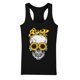 thumbnail image 5 of Camiseta sin mangas con estampado de calavera floral y cuello redondo informal a la moda para mujer Pompotops lopia987722, 5 of 6