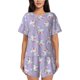 thumbnail image 1 of Balery Swan With Stars Conjunto de Pijama para Mujer con Estampado, Dos Piezas de Manga Corta y Shorts, Ropa de Dormir Suave con Cuello Redondo y Bolsillos-3X-Large, 1 of 6