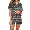 thumbnail image 5 of Puntoco Pijama de mujer con cuello en V y manga corta con estampado navideño, 5 of 5