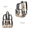 thumbnail image 2 of COEQINE Clear Backpack for School Multi-Pocket Bookbag PVC Polyester See Through Book Bag with Padded Shoulder Straps, Heavy Duty Work Bag Transparent Daypack, Cute Corgi Dog, 2 of 7