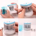 thumbnail image 3 of OULII Dual Holes Electric Pencil Sharpener Blue Automatic Heavy Duty for Artists Professionals, 3 of 4