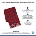 thumbnail image 4 of CTM Adult Grid Pattern Soft Winter Scarf with Fringe, 4 of 4