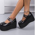 thumbnail image 1 of 2022 nueva moda señoras tacones altos plataforma Mary Jane zapatos señoras sandalias tobillo hebilla Punk plataforma Casual mujeres tacones planos 39 Gao Jinjia LED, 1 of 2
