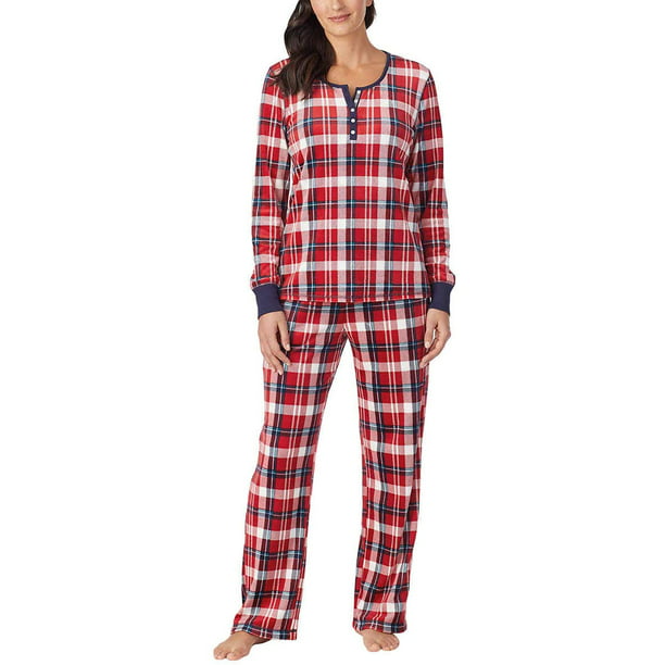 Nautica - Nautica Women's 2 Piece Fleece Pajama Sleepwear Set, Red ...