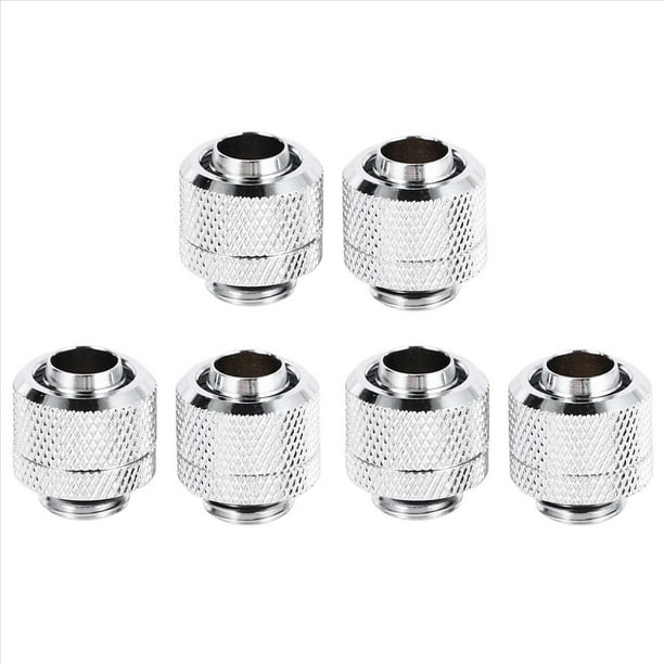 6Pcs Refrigeración por Agua para G1 / 4 Pagoda de Hilo Externo para 9.5X12.7Mm de Enfriamiento por Computadora de Tubo Suave Conector Plata