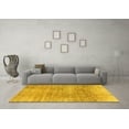 thumbnail image 3 of Ahgly Company Machine Washable Indoor Square Abstract Yellow Modern Area Rugs, 5' Square, 3 of 4