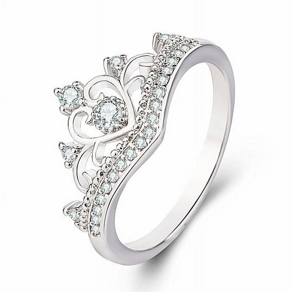 Anillos para mujer, regalos para mujer, anillos de dedo de dos piezas con incrustaciones de circonitas, dos en uno.