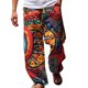 thumbnail image 1 of Pantalones casuales de playa Cagnkofi para hombre, holgados, rectos y con cordón, estampados, 1 of 5